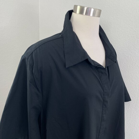 NEW Old Navy Womens Plus XXL Tall Black Short Sleeve Shirt Dress Pockets - Picture 3 of 11